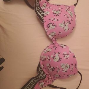 PINK Flower Print Bra 🌸🌺